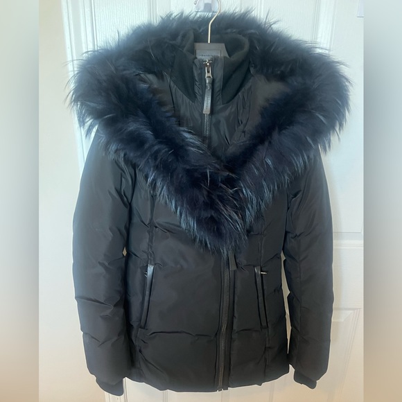 Mackage Adali Down Jacket with Blue Fox Fur XXS - Picture 6 of 10